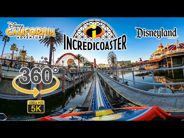 VR 360 5K Incredicoaster Roller Coaster On Ride Front Row POV Disney California Adventure 2022 01 09