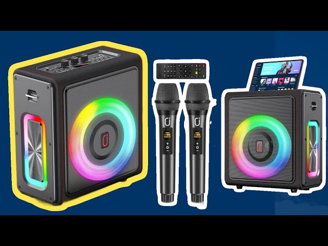 Karaoke Machine with 2 Wireless Microphones, REVIEW #portablespeaker  #bluetoothspeaker