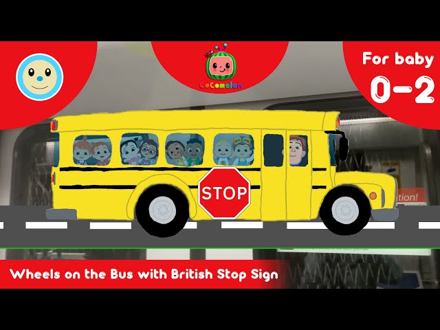 Wheels on the Bus 🚌 with British Stop Sign 🛑 | CoComelon | For Baby 0-2 Years 👶🏻