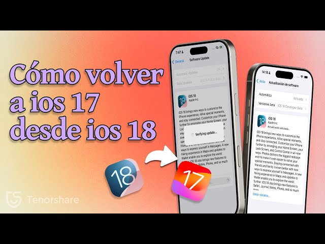 Cómo Volver/Regresar a iOS 17 desde iOS 18 Guía Cmpleta sin Perder Datos