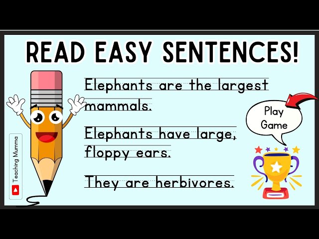 Practice Reading |  Simple sentences in English for Kids  | Kinder & Grade 1 #readingactivity