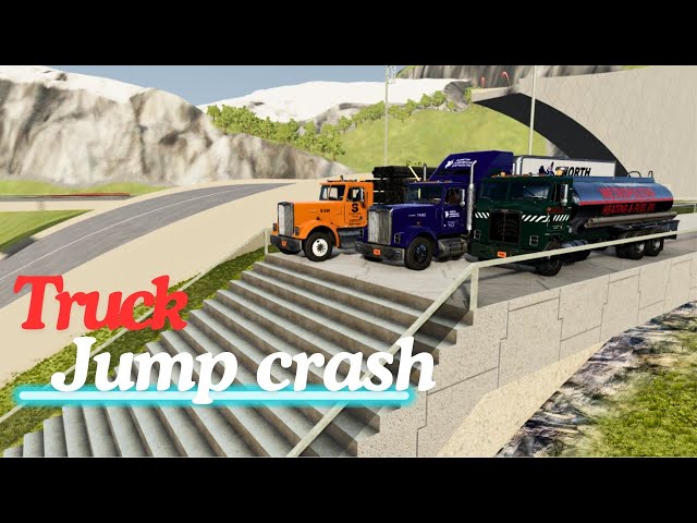 Trucks massive jump crash #beamng #beamngdrive