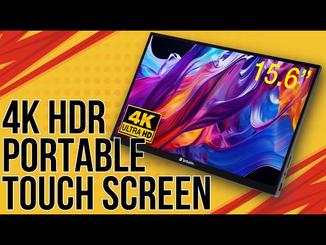 Ultimate 4K Portable Monitor: Verbatim 15.6” Touchscreen Excellence for Gamers & Pros PMT-15-4K