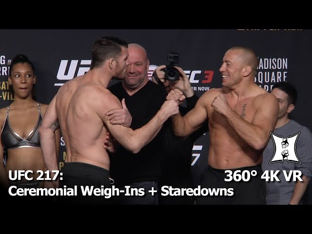 (360° VR / 4K) UFC 217: Bisping/St-Pierre + Garbrandt/Dillashaw + Jedrzejczyk/Namajunas Weigh-ins