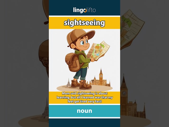 🇬🇧 Sightseeing Meaning : Flash Card : Learn English Vocabulary