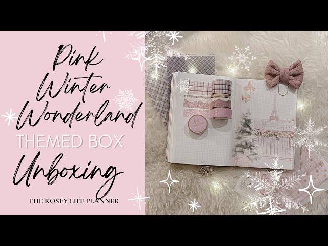 UNBOXING | Pink Winter Wonderland - Mystery Themed Stationary -Planner Box | The Rosey Life Planner