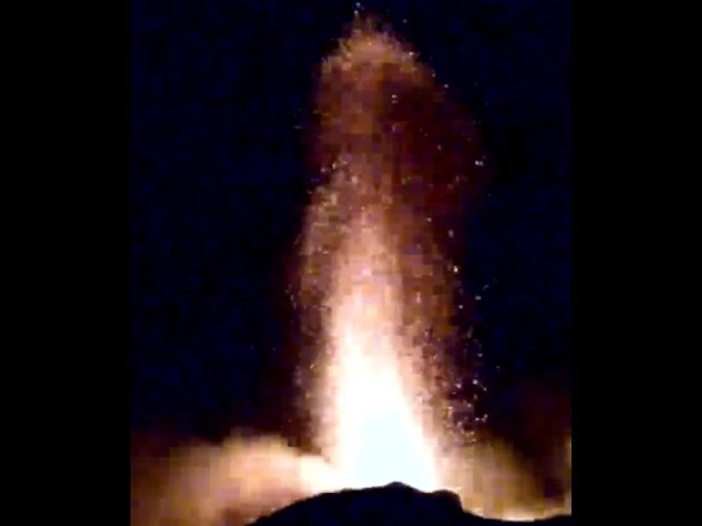 Volcano Etna erupts! Over 1,000 foot tall lava fountains. Live cameras, thermal, and sound.