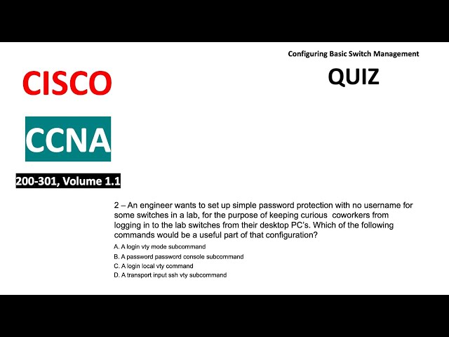 CCNA Quiz - Configuring Basic Switch Management #ciscoccna #networkengineer