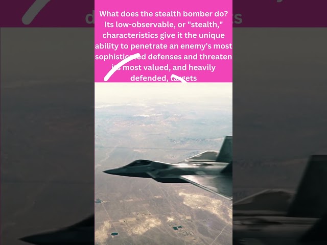 A stealth bomber is a most advance aircraft .America Dominates most What does stealth Bomber do?