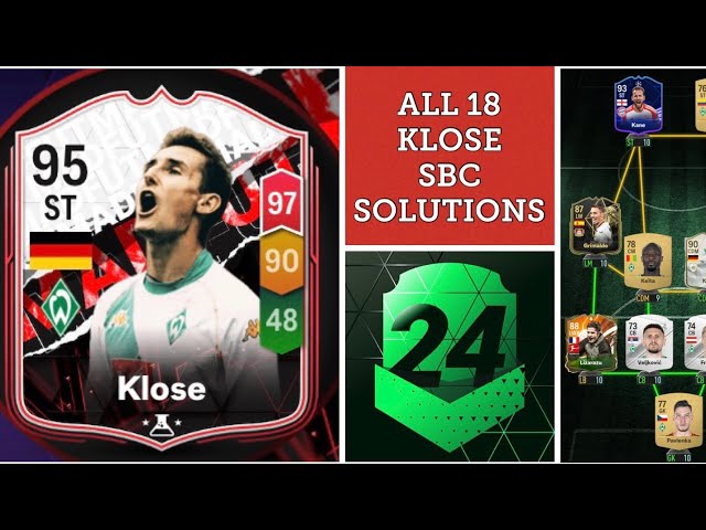 MIROSLAV KLOSE | ALL 18 SBC SOLUTIONS | ICON THROWBACK | MADFUT 24