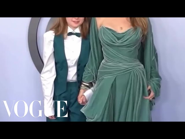 Angelina Jolie and Daughter Vivienne on the Tony's Red Carpet