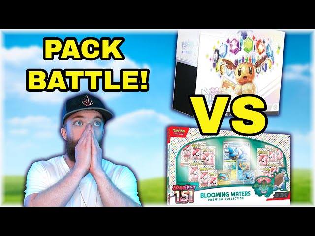 Happy Release Day! Prismatic Evolutions VS Blooming Waters Pokemon Card Pack Battle! (+Giveaway)