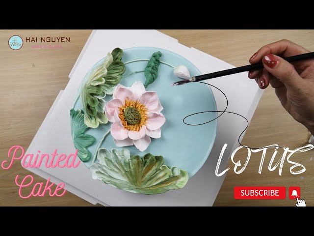 Cake Painted With Beautiful Lotus Flowers | Cách Để Vẽ Hoa Sen Nổi Trên Bánh Kem