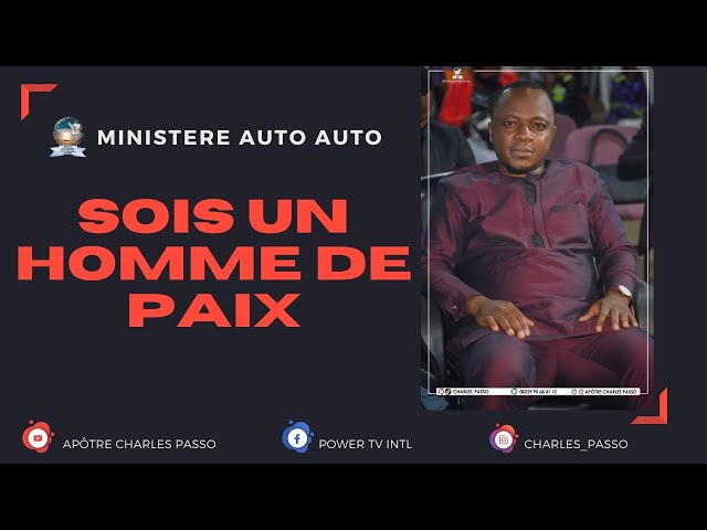 Sois un homme de paix | Apôtre Charles Passo