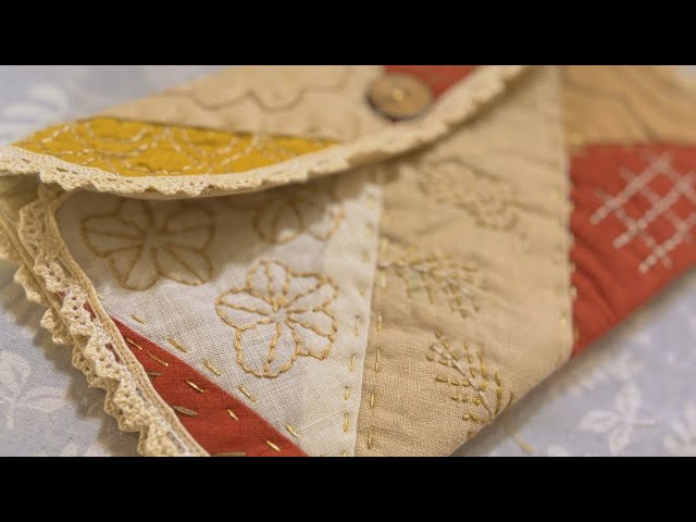 Fabric Scraps into a DIY Purse Combined with Handwork