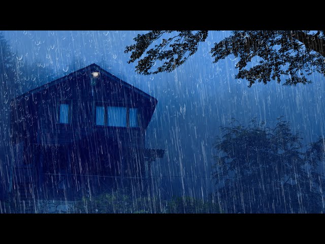 Treatment of Insomnia to Deep Sleep Immediately - Heavy Rain on Old Roof & Thunder Sounds at Night