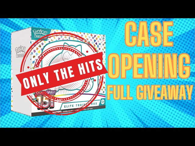 (ONLY THE HITS) CASE OPENING of Pokemon 151 Elite Trainer Boxes, FULL GIVEAWAY