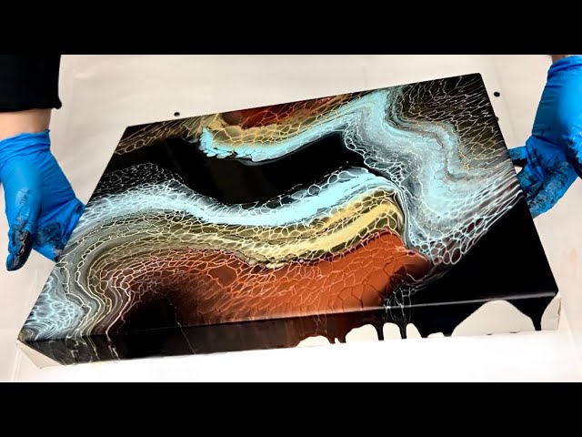 Beautiful  💙 Metallic and Blue ✨ Swipe Painting! | Acrylic Pouring | Fluid Art