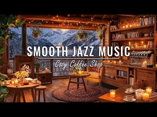 Smooth Jazz Instrumental Music ~ Winter Coffee Shop Ambience ⛄ Jazz Relaxing Music for Work, Study