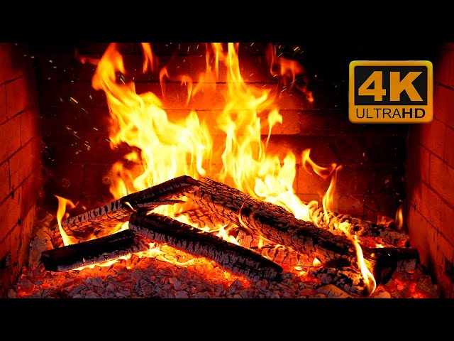 Birchwood Crackling Fireplace (4K Ultra HD)