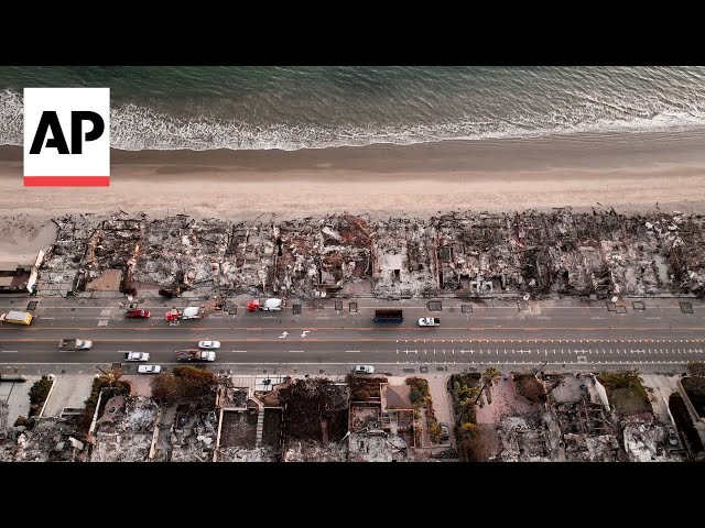 Drone video shows devastation from Palisades fire in Malibu