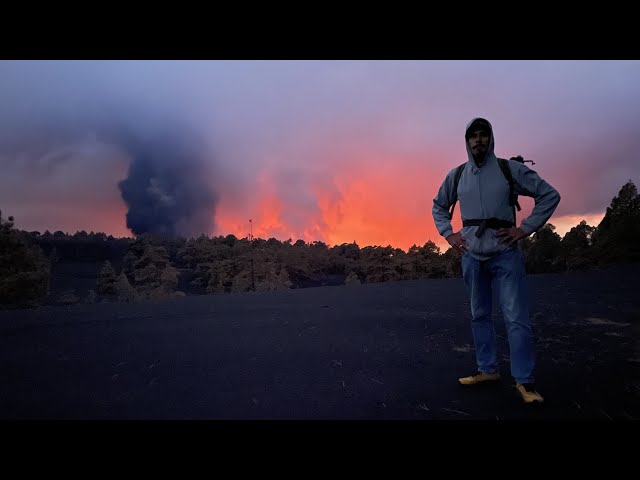 Adventurous hike to the volcano. I find large pieces of ash.. La palma volcanic eruption.