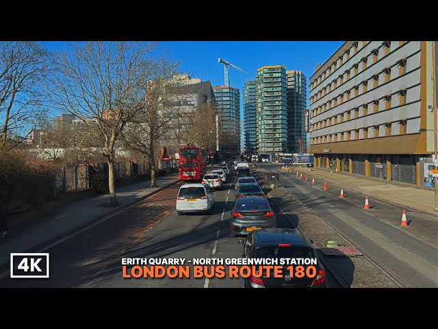 Exploring Southeast London’s Streets by Bus | Bus Route 180 Journey  from Erith to North Greenwich