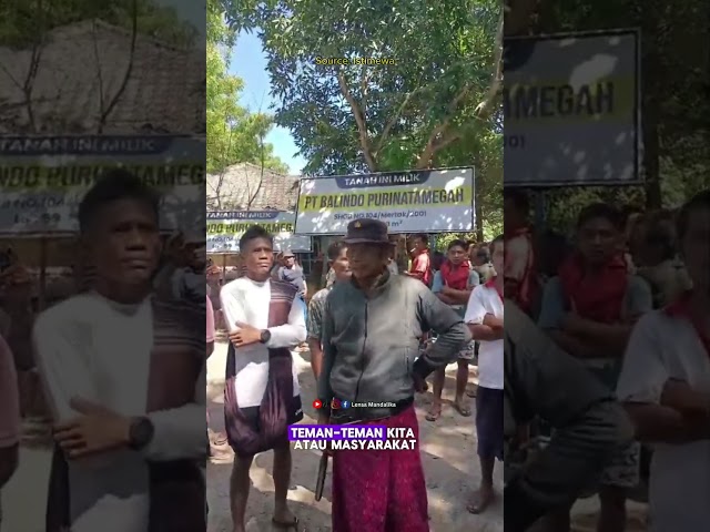 Warga Desa Mertak Cabut Paksa Plang PT di Sebuah Gili