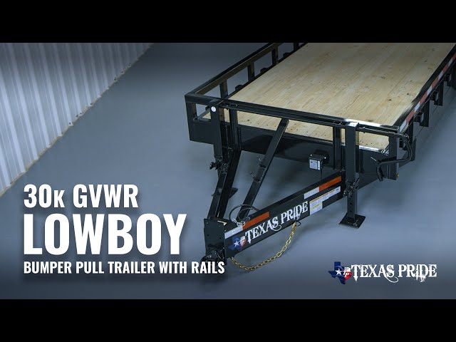 Walk Around: 30K lb GVWR Bumper Pull With Rails Lowboy Equipment Trailer | Texas Pride