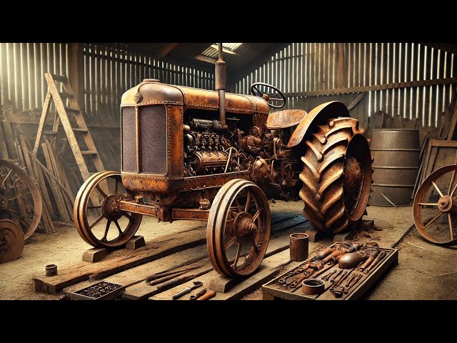 This is how I Restored an old rusty tractor into new one | TIMELAPSE | FIZZLAPSE