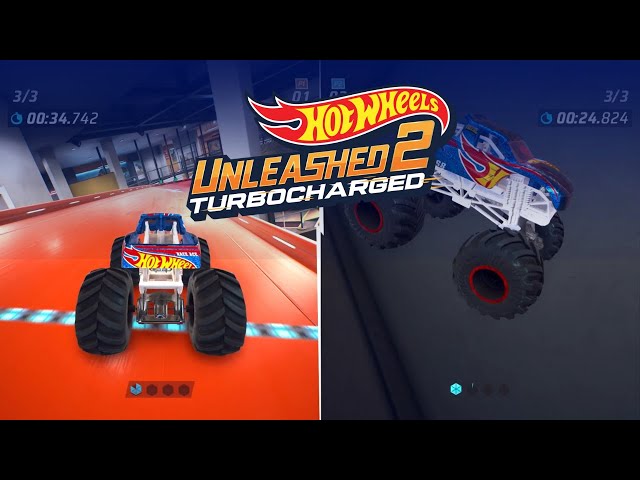 Hot Wheels Monster Truck Race Game Play Split screen