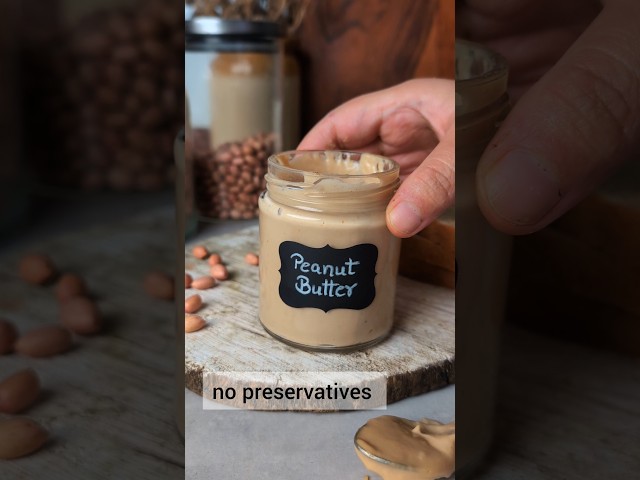 Homemade Peanut Butter with only 3 ingredients #veganbutter