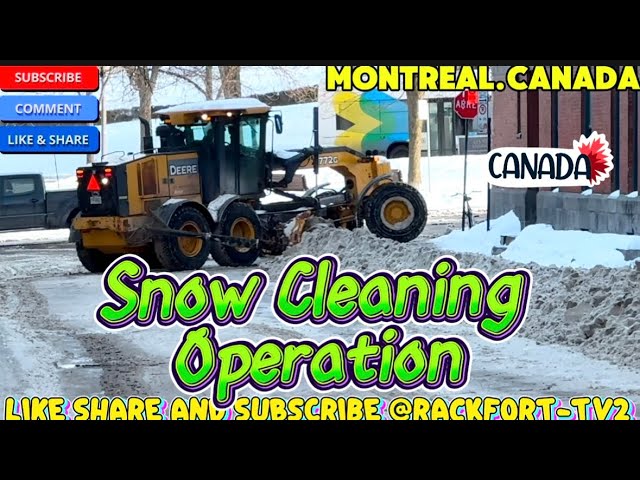 Big Snow Removal Operation taking place in Montreal.Canada / Also Walking on Frozen Ice Lake #Viral