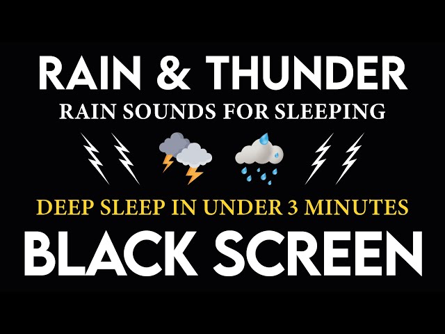 🔴 Rain Sounds for Sleeping 24/7, Deep Sleep with Heavy Rain & Thunder at Night - BLACK SCREEN #40