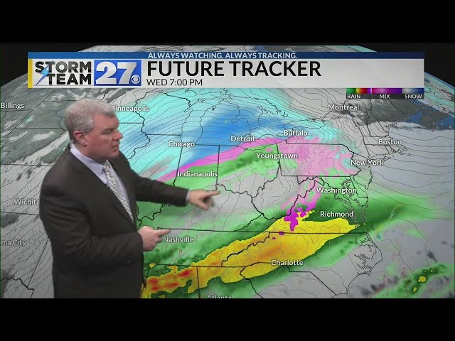 Another storm system will sweep through our area Wednesday