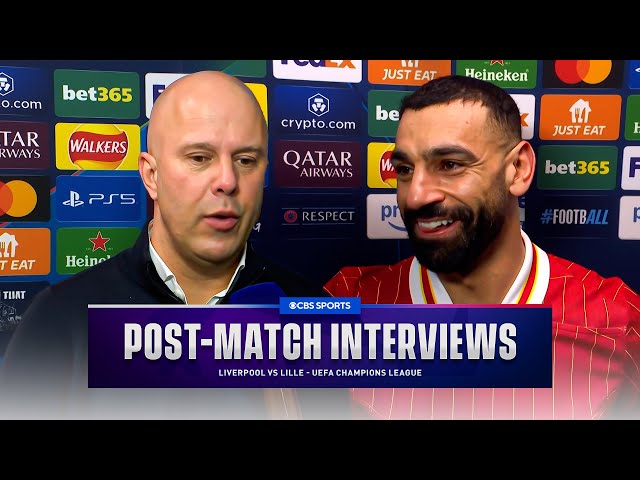 Arne Slot & Mo Salah speak after Liverpool cruise into RO16 with win vs Lille | Post-Match Interview