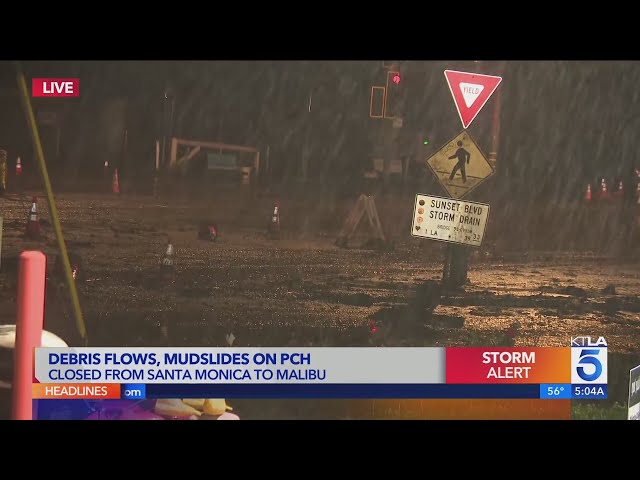 PCH buried by mudslides; closed from Malibu to Palisades