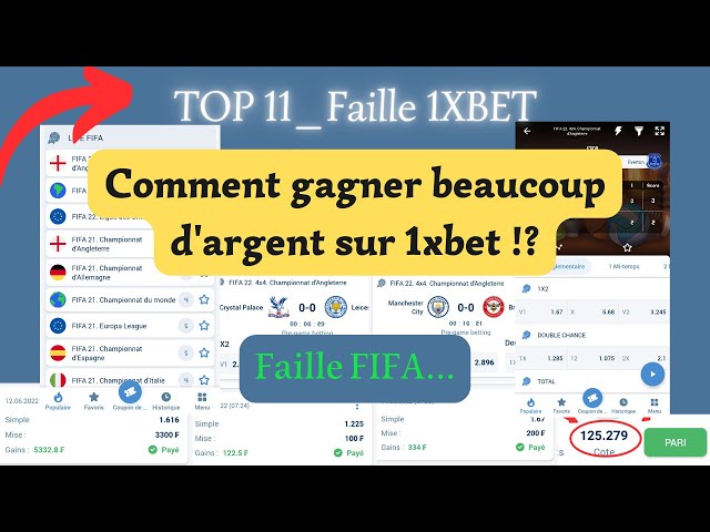 Faille FIFA 1Xbet | Gagner beaucoup d'argent avec 1xBet !! TOP11 Faille 1XBET