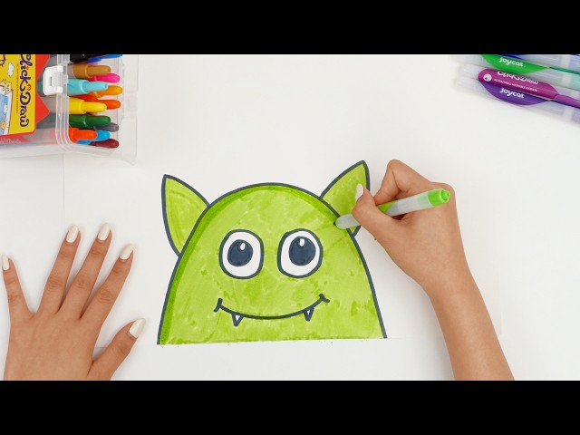 How To Draw A Funny Cute Monsters 1 - Easy Drawing Tutorial Step by Step For Kids!