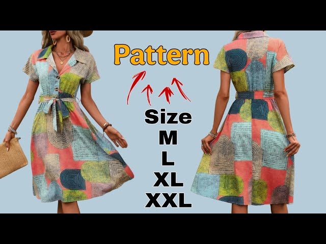 ✅️️ Draw pattern for this stylish women's long dress under 15 minutes. Perfect for Sizes M to XXL!