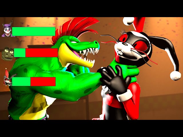 [SFM FNaF] Top 5 Security Breach Villains VS Fights WITH Healthbars