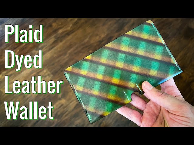 PLAID DYED LEATHER - One Piece Leather Card Wallet - Leather Craft