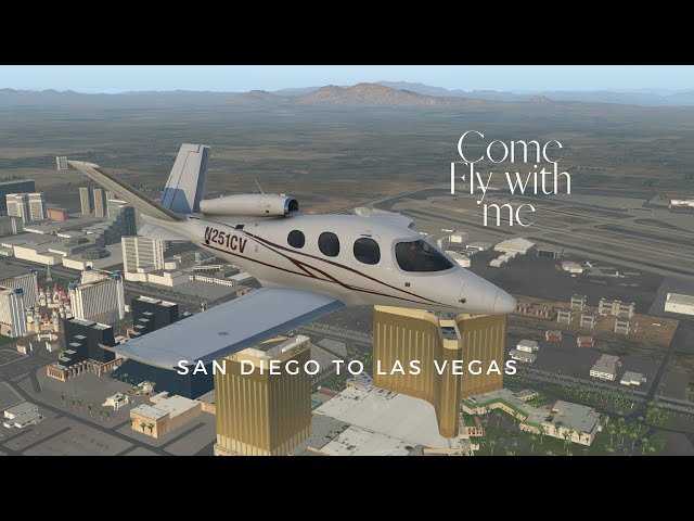 Flying the X-Plane Cirrus Vision Jet from San Diego to Las Vegas w/Pilotedge ATC