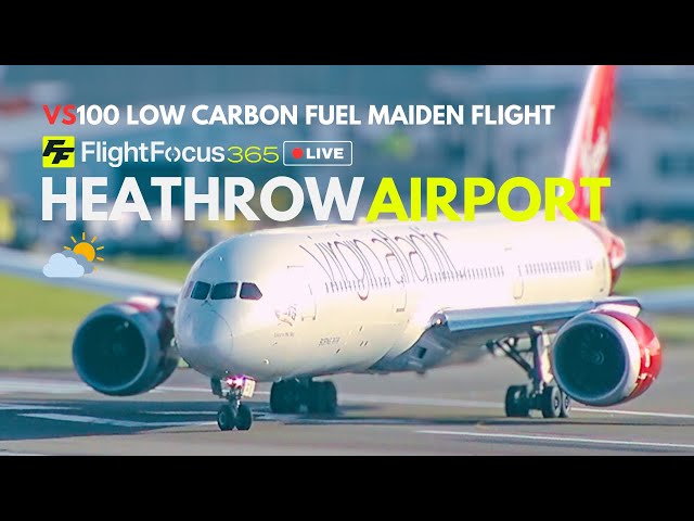 Virgin Atlantic VS100 - Sustainable Aviation Fuel Maiden Take off at Heathrow Airport