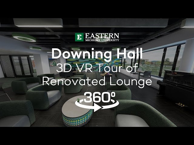 360° Tour: Downing Hall – 3D VR Tour of Renovated Lounge | EMU Housing & Residence Life