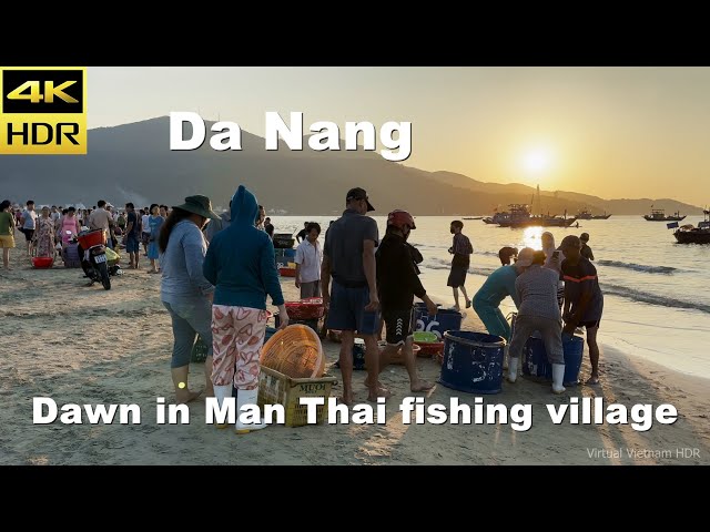 4K HDR | Walking Man Thai Beach | the fresh seafood market in Da Nang - Vietnam 2023