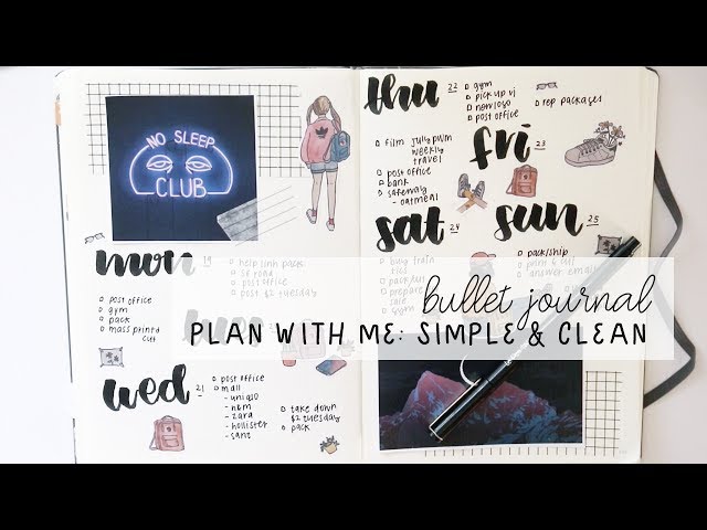 plan with me: simple & clean - weekly spread // bullet journal