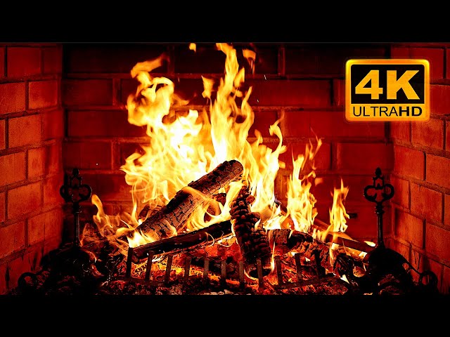 🔥 Cozy Fireplace 4K (12 HOURS). Fireplace with Crackling Fire Sounds. Crackling Fireplace 4K