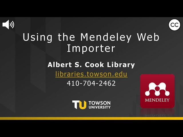 Using the Mendeley Web Importer