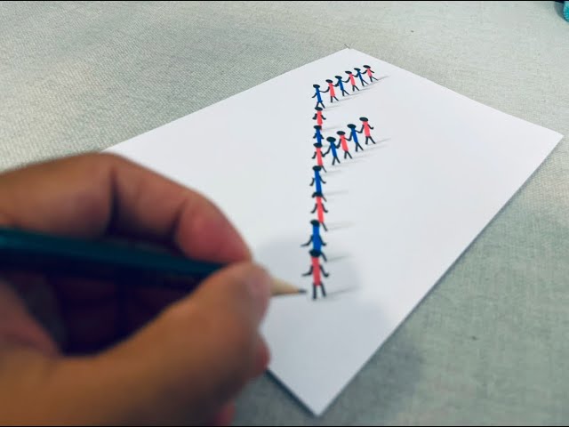 easy 3ddrawing on paper, how to draw 3D